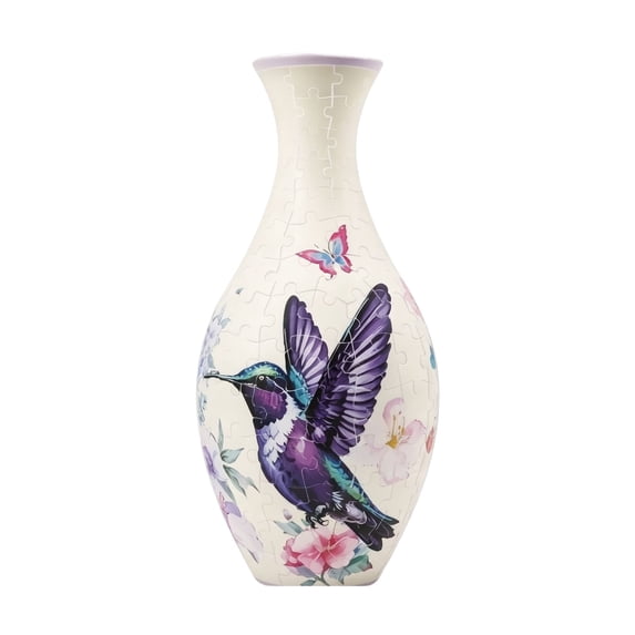 Hummingbird Floral 3D Vase Puzzle Craft Kit, DIY Jigsaw Art Model for Adults, Home Decor Crafts & Unique Gift for Men Women, 1 Pack