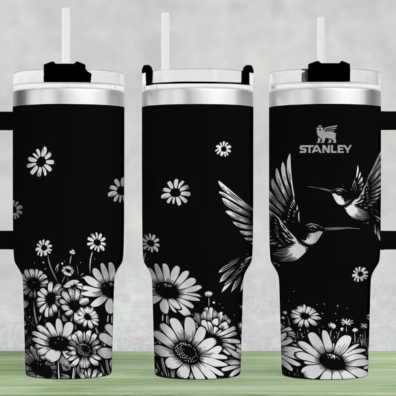 Hummingbird Floral 40oz Tumbler for Stanley Engraving