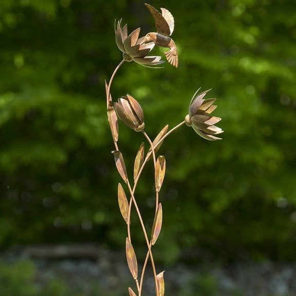 Hummingbird Floral Garden Stake