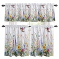 thumbnail image 1 of Hummingbird Floral Kitchen Curtains Sets for Windows 24 Inch Length, Farmhouse Floral Botanical Rod Pocket Window Treatments Tier Curtains and Valances Set for Bedroom/Bathroom, 1 of 8
