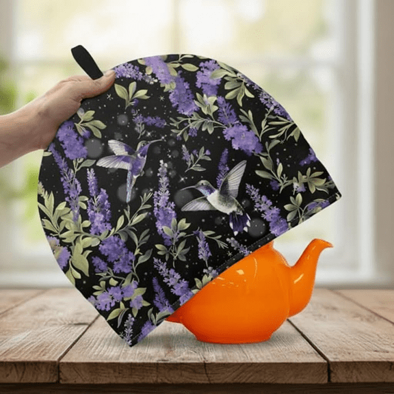 Hummingbird Floral Teapot Cozy for Keeping Tea Warm, Decorative and Protective Teapot Cover for Kitchen Use, Ideal Gift for Women and Tea Lovers