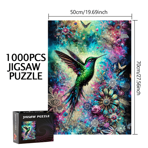 Hummingbird, Flower 500pcs/1000pcs Jigsaw Puzzle Game-Gift-Family Interactive Game-Puzzle DIY-Home Decoration-Brain Challenge