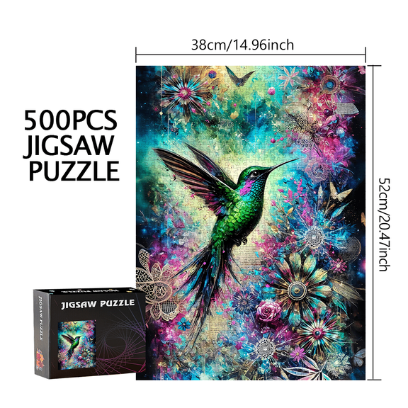 Hummingbird, Flower 500pcs/1000pcs Jigsaw Puzzle Game-Gift-Family Interactive Game-Puzzle DIY-Home Decoration-Brain Challenge