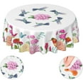 thumbnail image 1 of Hummingbird Flower Floral Sprint Waterproof Picnic Patio Party Round Table Cloth Cover Decorations Fabric 60 Inch Circular Tablecloth for 20-47 Inch Home Dining Room Kitchen Decor, 1 of 5
