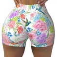 thumbnail image 1 of Hummingbird Flower Workout Shorts For Women Scrunch Butt Lifting Yoga Gym Seamless Booty Biker Shorts Small, 1 of 9
