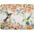 thumbnail image 1 of Hummingbird Flowers Dish Drying Mat 18x24 Inches,Watercolor Floral Butterflies Seasonal Absorbent Microfiber Drainer Rack Pads Protector for Countertop Coffee Bar, 1 of 6