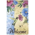 thumbnail image 1 of Hummingbird & Flowers Lawn Flag Large Welcome Flag (28 x 43 Inch), 1 of 1