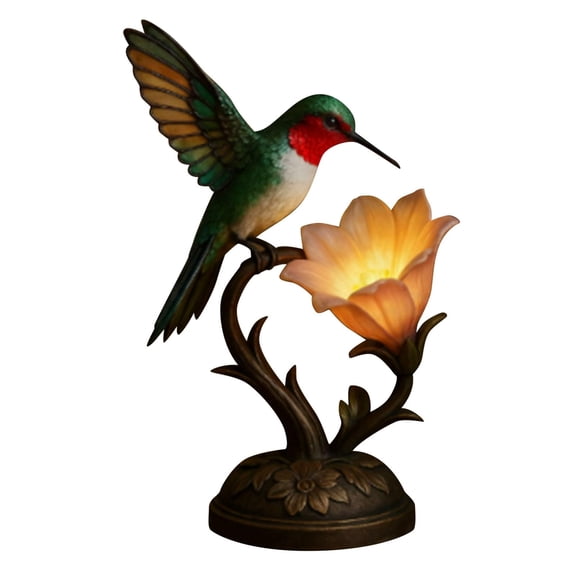 Hummingbird with Flowers Table Lamp, Creative Flower Lamp for Bedroom, Ornament Decoration Home/Room Decor Unique Gift Ideas for Housewarming, Holidays Birthdays Great