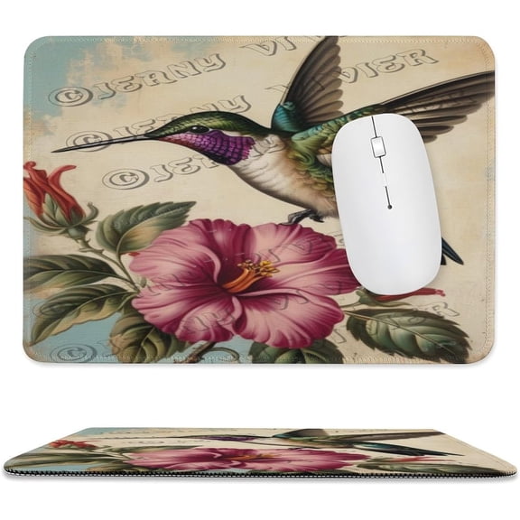 Hummingbird Gaming Mouse Pad Custom,Bird Mouse Pads for Wireless Mouse Desk Accessories,Small Mouse Pads for Desk,Stitched Edge Mousepad with Non-Slip Rubber Base 8"x10"