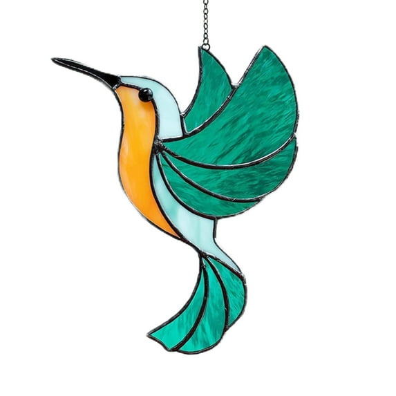 Hummingbird Garden Decorations Pendant Acrylic Stained Glass Bird Outdoor Ornament