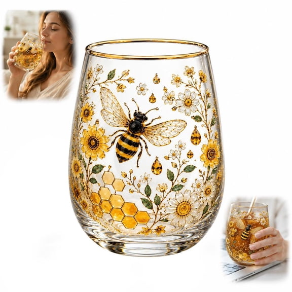 Hummingbird Glass Tea Cup, Retro Floral Bird Glass Mug, Art Pattern Transparent Water Cup for Home Kitchen Office