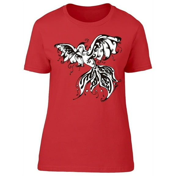 Hummingbird Hand Drawn Art T-Shirt Women -Image by Shutterstock, Female x-Large
