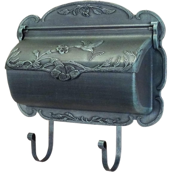 Hummingbird Horizontal Verdi Green Wall-Mounted Mailbox
