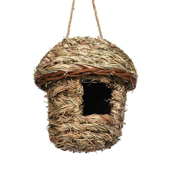 Hummingbird Houses for Nesting,Humming Bird Houses,Grass Bird Houses for Outside, Natural Grass Hand Woven Hummingbird Houses for Outside Hanging(A)