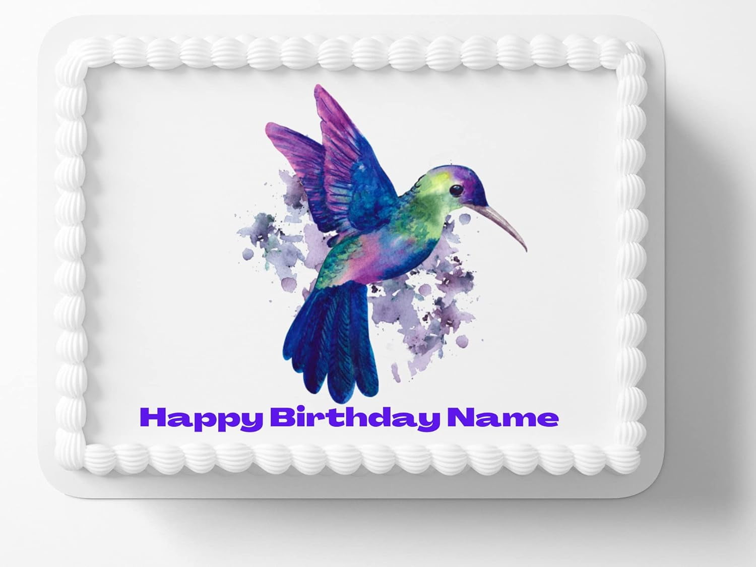 Hummingbird Hummingbirds Happy Birthday Edible Cake Topper Edible Cake ...