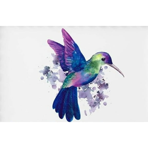 Hummingbird Hummingbirds Happy Birthday Edible Cake Topper fits 1/4 sheet or larger