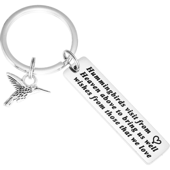 Hummingbird Keychain Memorial Keychain Jewelry Sympathy Gift for Loss of Loved One Keychain