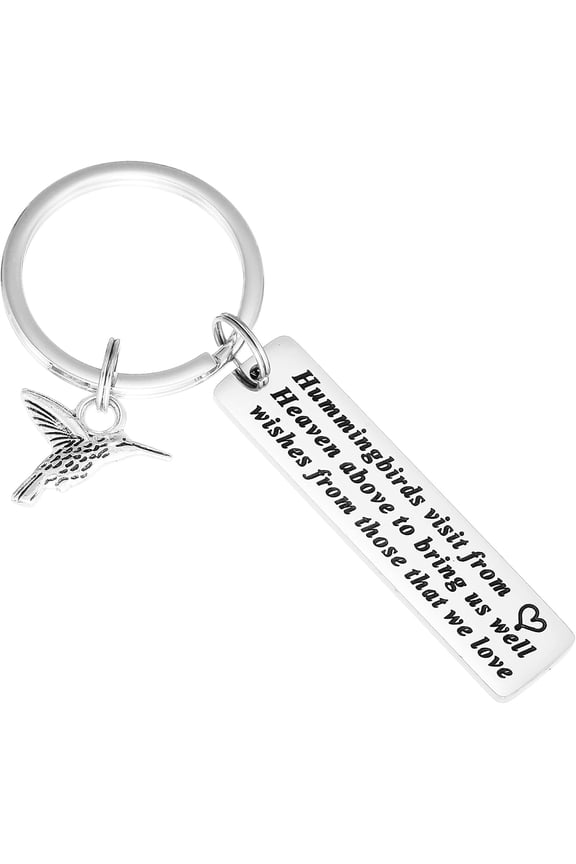 Hummingbird Keychain Memorial Keychain Jewelry Sympathy Gift for Loss of Loved One Keychain