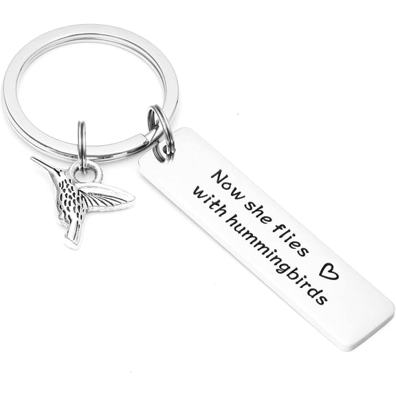 Hummingbird Keychain Memorial Keychain Jewelry Sympathy Gift for Loss of Loved One Keychain