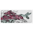 thumbnail image 1 of Hummingbird Kitchen Mat, Orchid Flowers Bouquet and a Hummingbird Nature Wildlife Design Print, Plush Decorative Kitchen Mat with Non Slip Backing, 47" X 19", Burgundy, by Ambesonne, 1 of 1