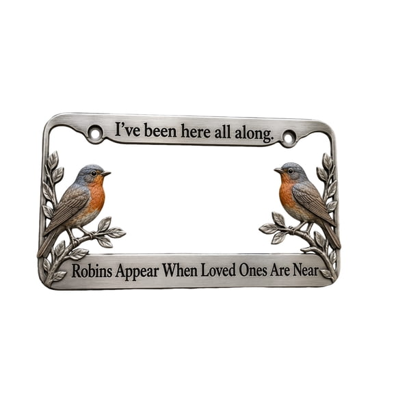 Hummingbird License Plate Frame Leaves Floral Flowers License Plate Frames Auto Accessory Stainless Steel Birds License Plate Decoration, 11.8 x 5.9 Inch
