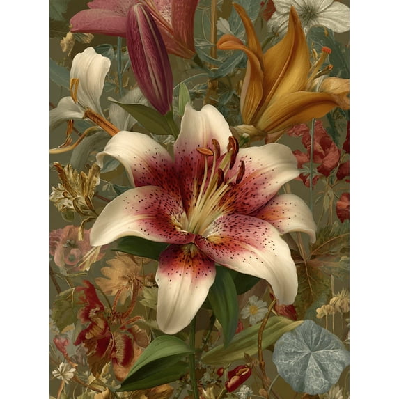 Hummingbird Lily Art Canvas Print Full House Multi Scene Wall Decor