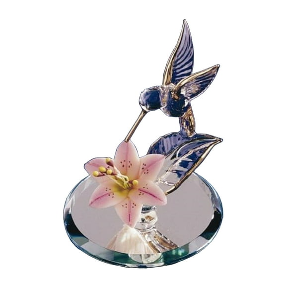 Hummingbird & Lily Glass Figurine