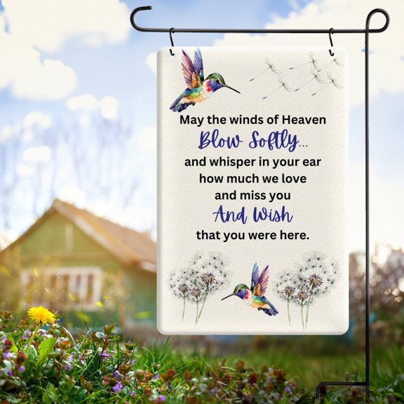 Hummingbird Memorial Flag In Memory Decoration 28x40 POLE NOT INCLUDED House Flag