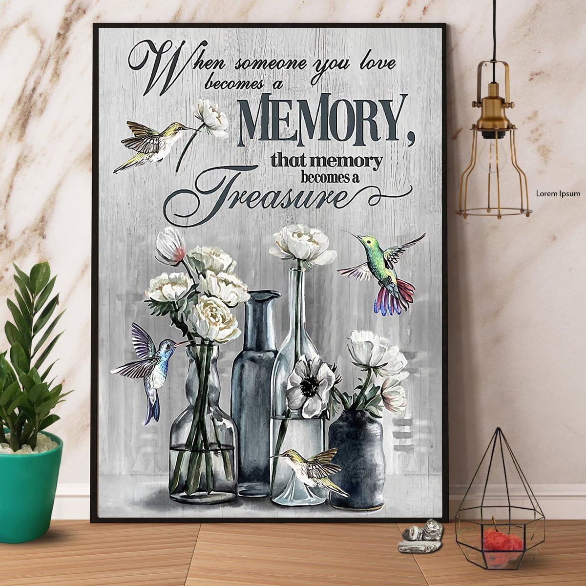 Hummingbird Memory Become A Treasure Paper Poster No Frame Matte Wall ...