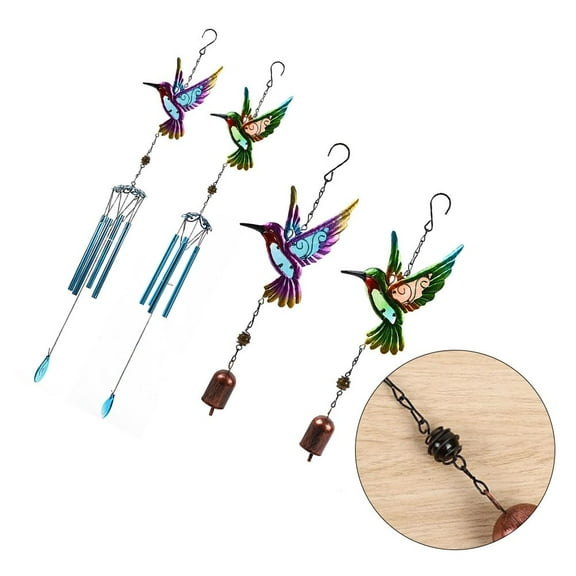 Hummingbird Metal Wind Chime with Bell for Outdoor and Indoor Decor