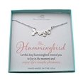 thumbnail image 1 of Hummingbird Necklace. Hummingbird Jewelry. Hummingbird Gifts. Motivational Gifts. Bird Necklace. Live in the Moment. Encouragement Gift, 1 of 7