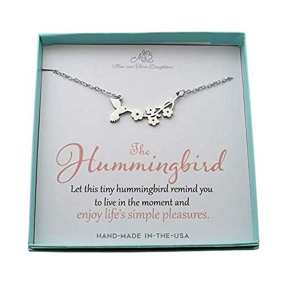 Hummingbird Necklace. Hummingbird Jewelry. Hummingbird Gifts. Motivational Gifts. Bird Necklace. Live in the Moment. Encouragement Gift