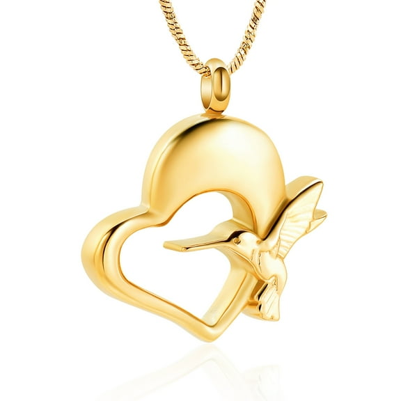 Hummingbird Necklace for Ashes of Loved One Memorial Cremation Jewelry for Ashes Holder Pendent for Ashes and Chain