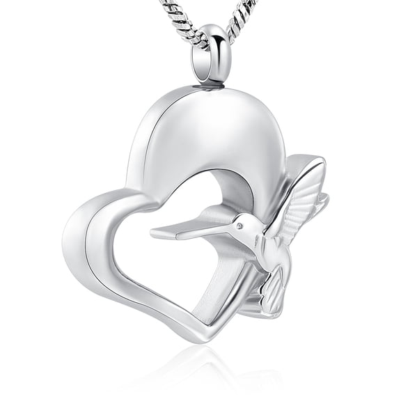 Hummingbird Necklace for Ashes of Loved One Memorial Cremation Jewelry for Ashes Holder Pendent for Ashes and Chain