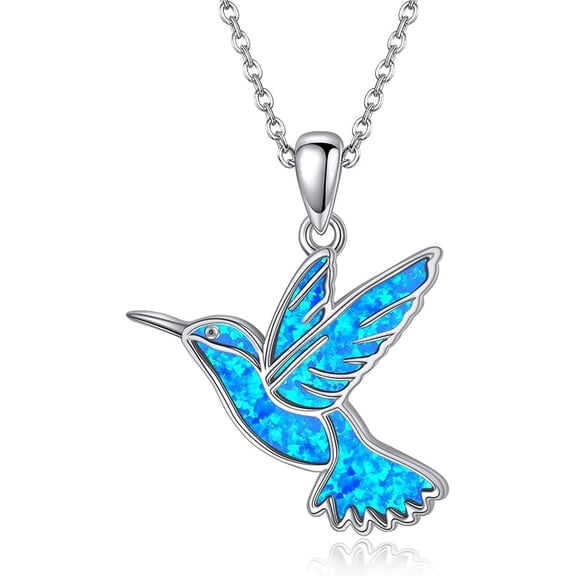Hummingbird Necklaces Abalone Shell 925 Sterling Silver Humming Bird Pendant Necklace Hummingbird Jewelry Gifts for Women Mom Hummingbirds Lovers