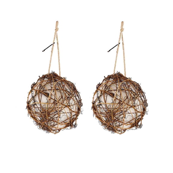 Hummingbird Nesting House Materials, Cotton Nibbling Balls, Brushed Rattan Balls, Bird Watching Gift for Backyard Nature Lovers – Eco-friendly & Weather-resistant, DIY Nesting Materials