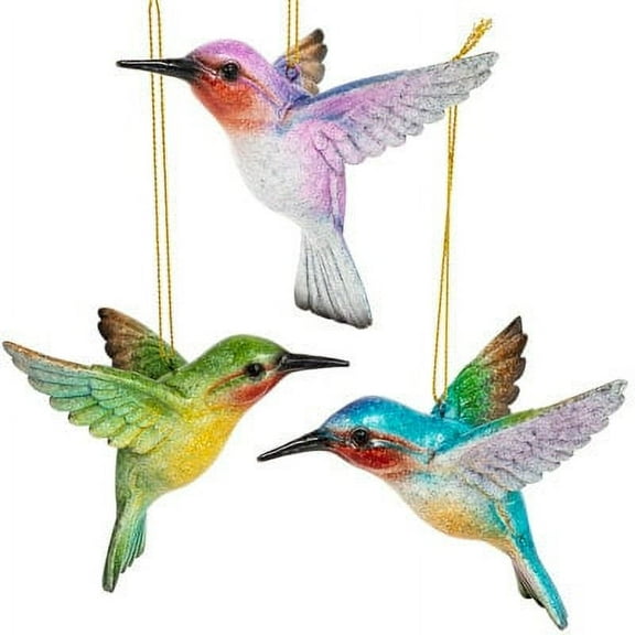 Hummingbird Ornament Assorted Colors SET OF THREE, Hummingbird Ornament, Bird Ornament, Christmas Ornament, Hummingbird Decor- Gift
