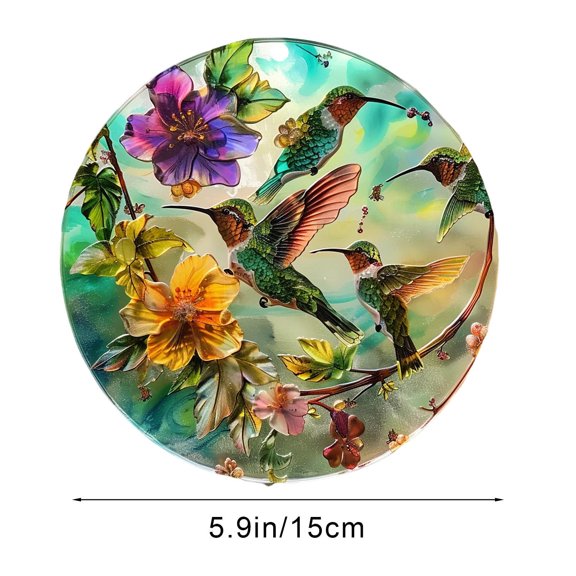 Hummingbird Ornament, Bird Ornaments for Tree, Humming Birds Suncatcher Decoration, Acrylic Hanging Pendant Gifts for Birds Lovers (E)