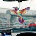 thumbnail image 1 of Hummingbird Ornament for Car, Vibrant Acrylic Car Decoration, Colorful Rearview Mirror Hanging, Unique Gift for Bird Lovers, Window Hanging Ornament, 1 of 4