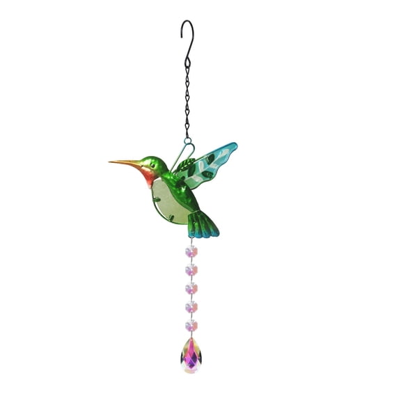 A Hummingbird Pendant, Light Catcher, Crystal Prism Suncatcher With Resin Color Concentrator Effect, Rainbow Maker For Home, Garden, Window Decoration