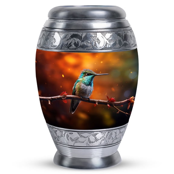Hummingbird Perched Tree Branch - Urns Large - Funeral Urn - Cremation Urn For Ashes - Funeral Urn Ashes (10inch)
