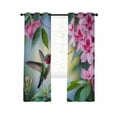 thumbnail image 1 of Hummingbird Pink Floral Blackout Curtains 63 Inch Length Spring Bird Nature Floral Thermal Insulated Window Curtain Window Drapes 2 Panels for Bedroom Living Room 52"Wx63"L, 1 of 9