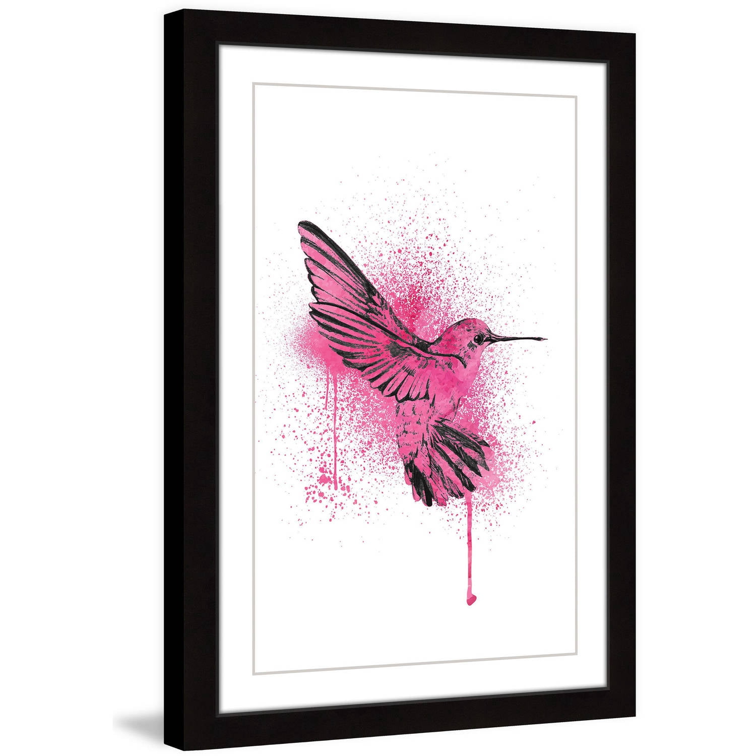 "Hummingbird Pink" Framed Painting Print