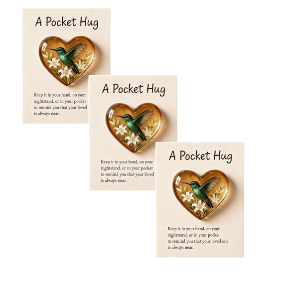 Hummingbird Pocket Hug with Gift Card, Heart-Shaped Memorial Keepsake for Sympathy, Remembrance & Encouragement, Comfort Gift for Loss of Loved One, Friendship Token