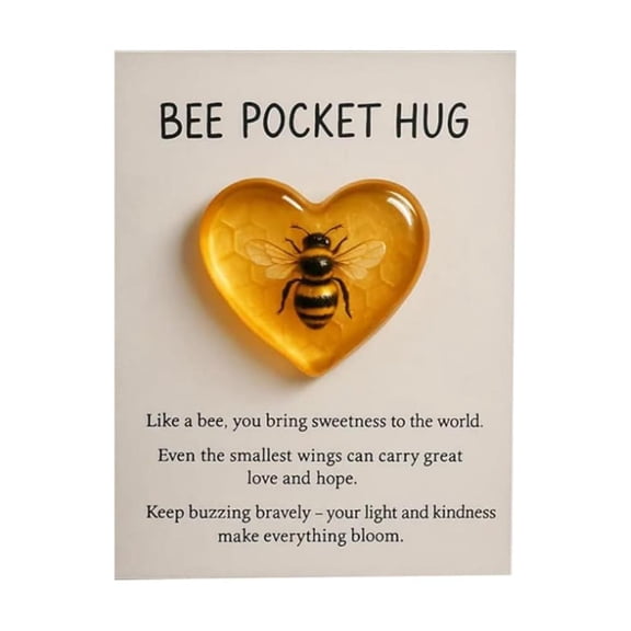 Hummingbird Pocket Hug Token with Encouragement Card, Mini Acrylic Heart Ornament Gift for Friends & Family, 2.36 Inch