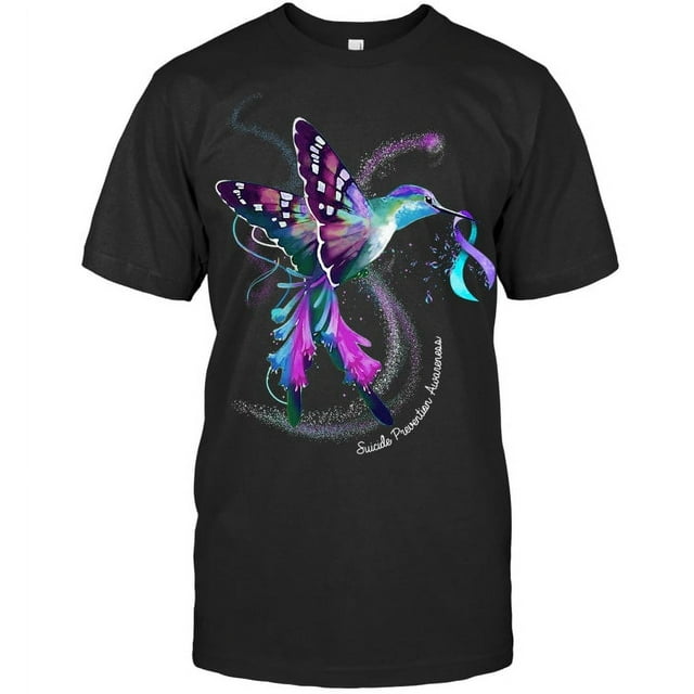 Hummingbird Purple Blue Ribbon Suicide Prevention Awareness Suicide