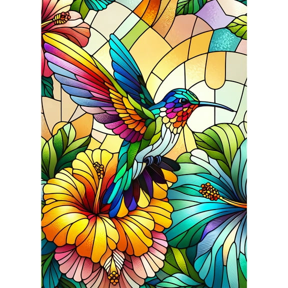 Hummingbird Puzzles for Adults 1000 Pieces, Stained Glass Hard Challenging Bird Puzzles 1000 Pieces Jigsaw Puzzle for Adults , Leisure Puzzle Games for Adult Suitable Family Friends
