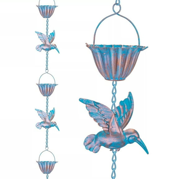 Hummingbird Rain Chain 13.1FT: Elegant Outdoor Decor & Functional Drainage