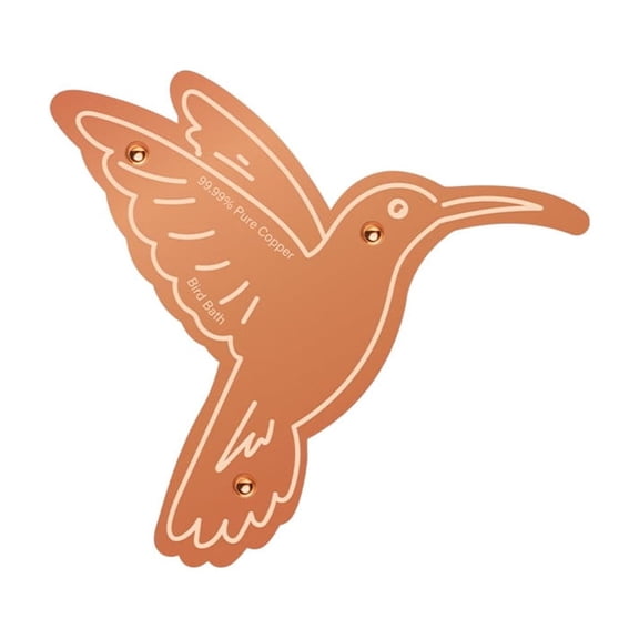 Hummingbird Shaped Pure Copper Bird Bath Disk, 4" Decorative Water Purification Disc with Point Supports, All-Season Physical Safe Purifier Plates for Birdbaths, Pet Bowls, Outdoor Ponds