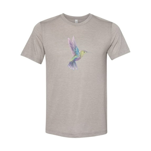 "Hummingbird Shirt, Watercolor Hummingbird, Unisex, Soft Bella Canvas, Vintage T, Retro, Gift For Her, Hummingbird Lover, Bird Shirt, Trendy, Heather Stone, MEDIUM"